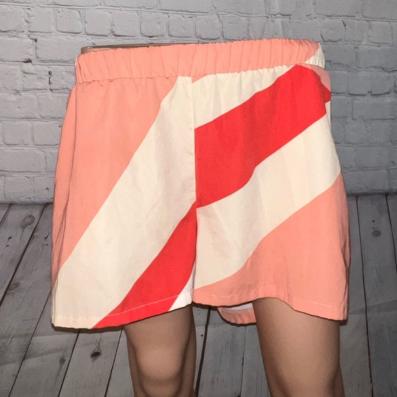 Tyche Pants - Tyche Cream, Orange & Red High Waist shorts size S